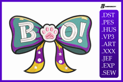 Halloween Boo Bow Machine Embroidery Design Product Image 1