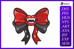 Halloween Vampire Bow Machine Embroidery Design Product Image 1