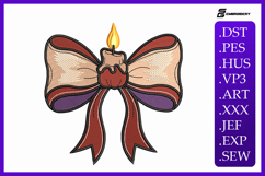 Burning Candle Bow Machine Embroidery Design Product Image 1