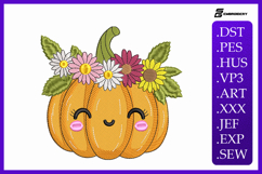 Flower Crown Pumpkin Embroidery Designs For Machine Product Image 1