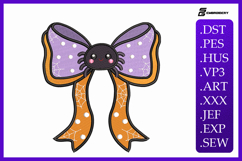 Halloween Spider Bow Machine Embroidery Design Product Image 1