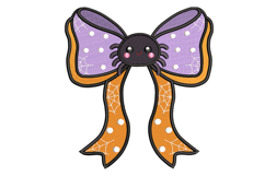 Halloween Spider Bow Machine Embroidery Design Product Image 1