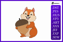 Squirrel with Acorn Embroidery Designs For Machine Product Image 1