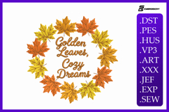 Golden Leaves Cozy Dreams Embroidery Designs For Machine Product Image 1