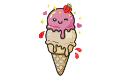 Kawaii Ice Cream Machine Embroidery Design Product Image 1