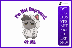 I'm Not Impressed At All Sassy Cat Machine Embroidery Design Product Image 1