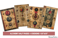 Alchemy Old Book Pages | Junk Journal Background Half Papers Product Image 1