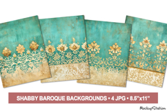 Shabby Baroque Backgrounds Vintage Ornate Floral Scrapbook Product Image 1
