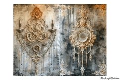 Shabby Victorian Junk Journal Half Pages Backgrounds Product Image 2