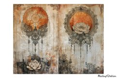 Shabby Victorian Junk Journal Half Pages Backgrounds Product Image 3