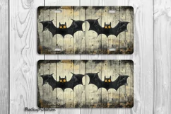 Shabby Bats License Plate PNG | Halloween Car Plate Design Product Image 2