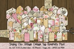 Shabby Chic Printable Collage Tags. 300dpi high quality Digital images that can be used for Junk Journals, Scrapbooking, Cardmaking or other paper crafts.