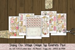 Shabby Chic Printable Collage Tags. 300dpi high quality Digital images that can be used for Junk Journals, Scrapbooking, Cardmaking or other paper crafts.