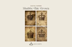 4 Shabby Chic Crown Junk Journal Papers Product Image 2