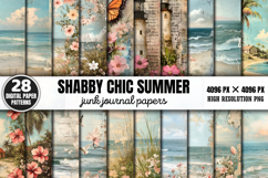 Shabby Chic Summer Junk Journal Paper Bundle PNG Product Image 1