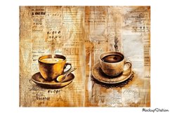 Shabby Coffee Junk Journal Printable Half Pages | Scrapbook Product Image 3