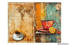 Shabby Coffee Junk Journal Printable Half Pages | Scrapbook Product Image 5
