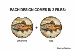 Fishing Car Coaster PNG | Ocean Fish Round Sublimation Product Image 2