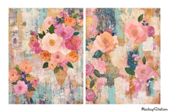 Shabby Floral Fantasy Backgrounds, Vintage Digital Papers Product Image 2
