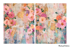 Shabby Floral Fantasy Backgrounds, Vintage Digital Papers Product Image 3