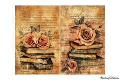 Vintage Shabby Old Letter Paper Junk Journal Half Pages Product Image 3