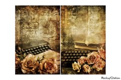 Vintage Shabby Old Paper &amp; Typewriter Junk Journal Half Page Product Image 3