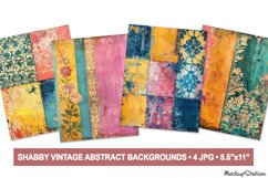 Shabby Abstract Background Junk Journal Pages, Scrapbook JPG Product Image 1