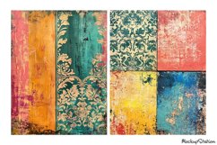 Shabby Abstract Background Junk Journal Pages, Scrapbook JPG Product Image 2