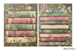 Old Shabby Books Floral Papers, Vintage Junk Journal Pages Product Image 2