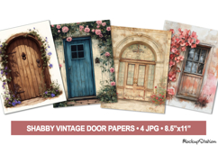 Old Door Junk Journal Pages | Vintage Scrapbooking JPG Product Image 1
