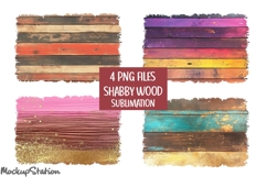 Shabby Wood Sublimation Background PNG | Floral Patches Product Image 1