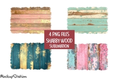 Shabby Wood Sublimation Background PNG | Floral Patches Product Image 1