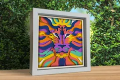 Lion 3D Layered SVG For Cardstock / Colorful Lion 3D Product Image 1