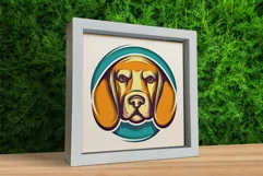 3d Dog Svg, Shadow Box Svg, Paper cut, Cute Dog Svg Product Image 1