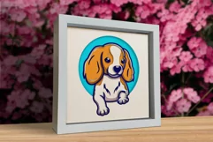 3d Dog Svg, Shadow Box Svg, Paper cut, Cute Dog Svg Product Image 1