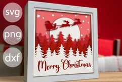 3d Christmas Landscape, Shadow Box Svg, 3d Christmas Layers Product Image 1