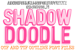 Shadow Doodle Outline Font Bubble Typography Lettering ABC by Squeeb Creative