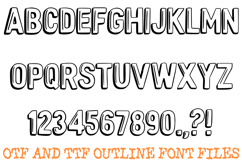 Shadow Doodle Outline Font Bubble Typography Lettering ABC Product Image 2