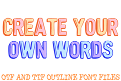 Shadow Doodle Outline Font Bubble Typography Lettering ABC Product Image 3