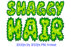 Shaggy Hair Alphabet Lettering Font Monster Halloween ABC Product Image 1
