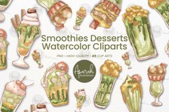 Shake Dessert Watercolor Clipart Banner 01