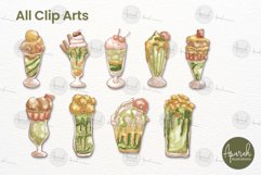 Shake Dessert Watercolor Clipart Banner 02