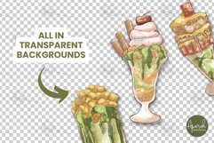 Shake Dessert Watercolor Clipart Banner 03