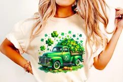 St Patricks Day Farm Truck PNG, St Patrick's Day PNG, Lucky Product Image 3