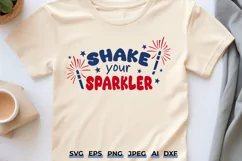 Shake Your Sparkler SVG, 4th of July Patriotic Retro Design Product Image 1