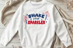 Shake Your Sparkler SVG, 4th of July Patriotic Retro Design Product Image 3