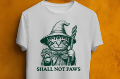 Funny Wizard Cat SVG Shall Not Paws PNG Clipart Art Product Image 3
