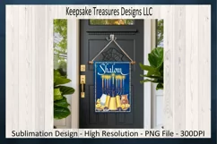 Shalom Hanukkah Garden Flag Template PNG Sublimation Product Image 3