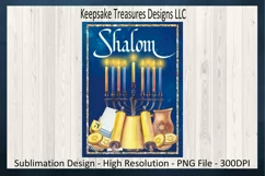 Shalom Hanukkah Garden Flag Template PNG Sublimation Product Image 1