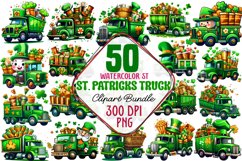 Watercolor Clipart, Clipart, Instant Download, Sublimation Design, Illustrations, Sublimation, Digital Download, Sublimation Designs, Clip Art, Sublimation PNG,     shamrock clipart truck clipart, commercial use, romantic clipart, st patrick's truck clipa